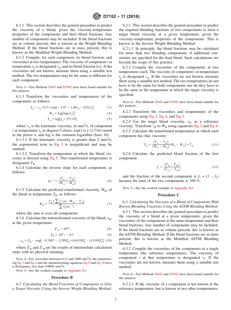 ASTM D7152-11(2016) - Standard Practice for  Calculating Viscosity of a Blend of Petroleum Products