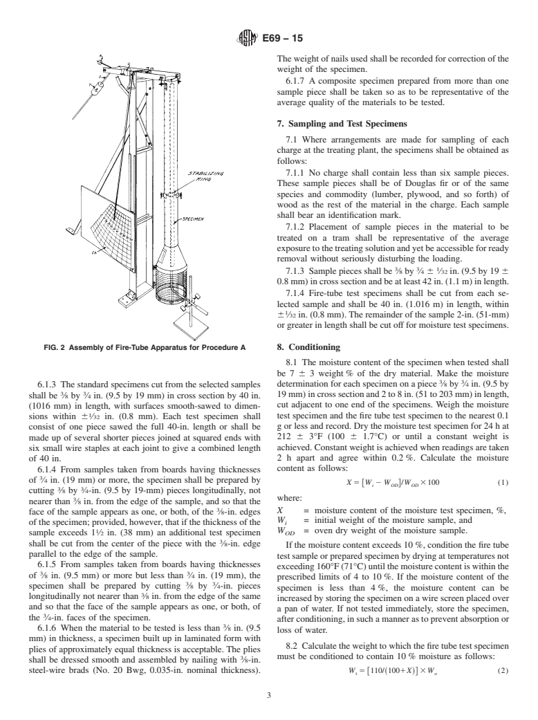 ASTM E69-15 - Standard Test Method for  Combustible Properties of Treated Wood by the Fire-Tube Apparatus