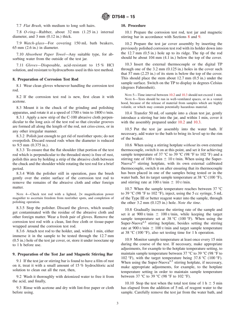 ASTM D7548-15 - Standard Test Method for  Determination of Accelerated Iron Corrosion in Petroleum Products