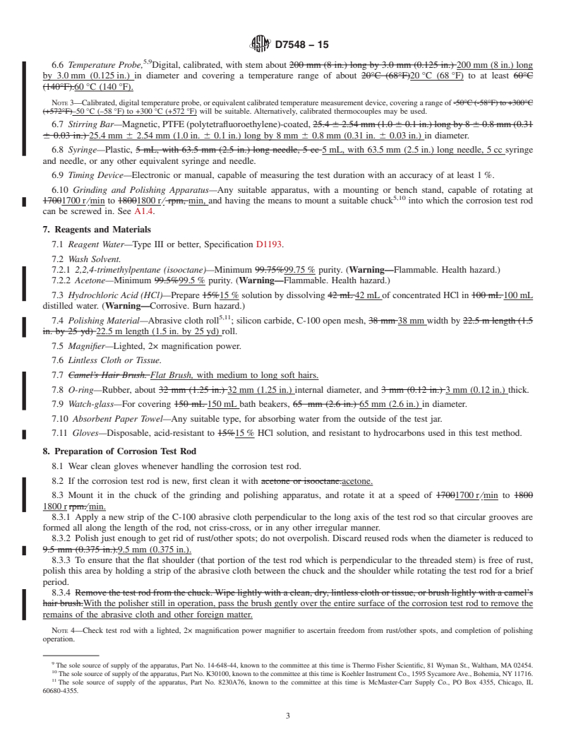 REDLINE ASTM D7548-15 - Standard Test Method for  Determination of Accelerated Iron Corrosion in Petroleum Products