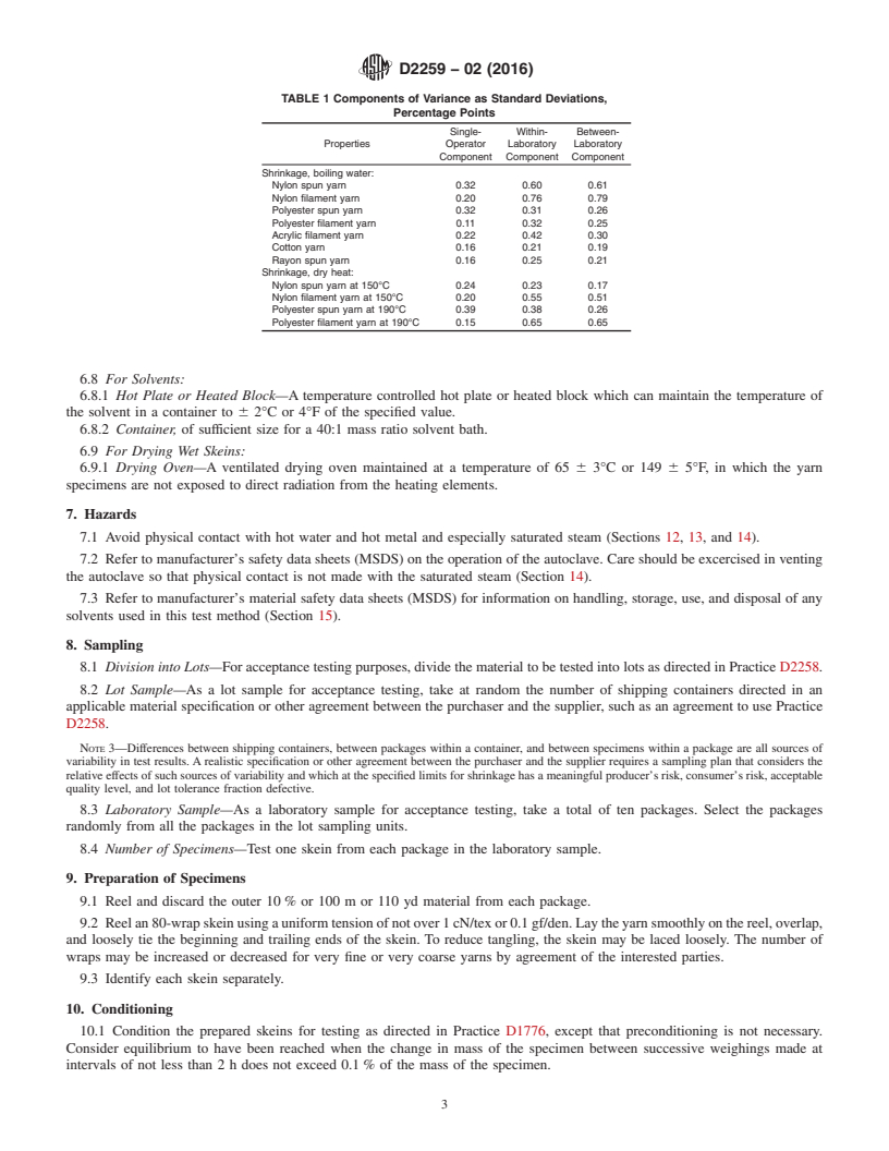 REDLINE ASTM D2259-02(2016) - Standard Test Method for  Shrinkage of Yarns