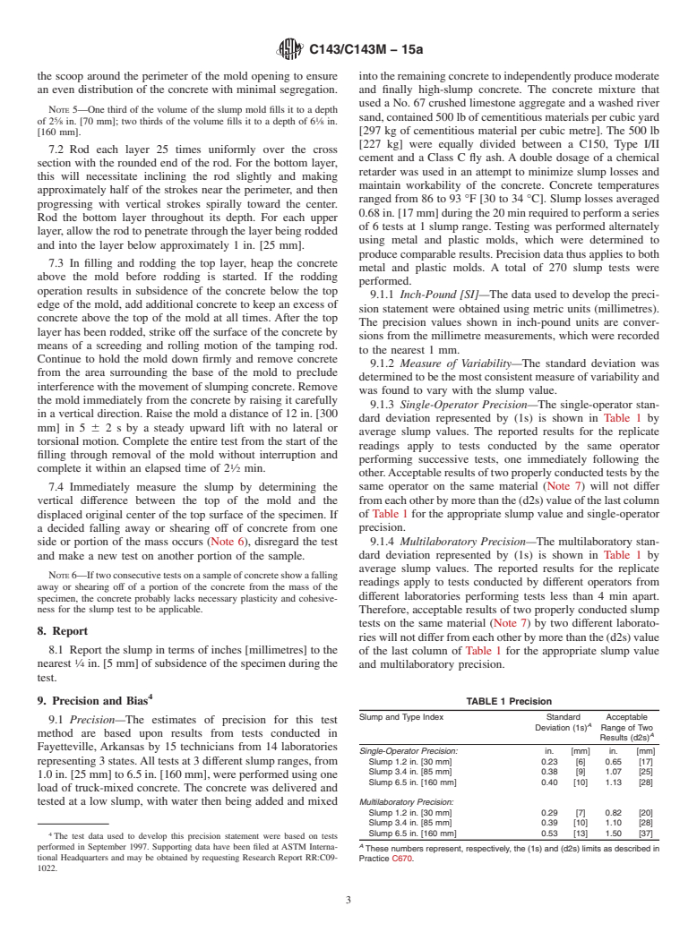 ASTM C143/C143M-15a - Standard Test Method for  Slump of Hydraulic-Cement Concrete