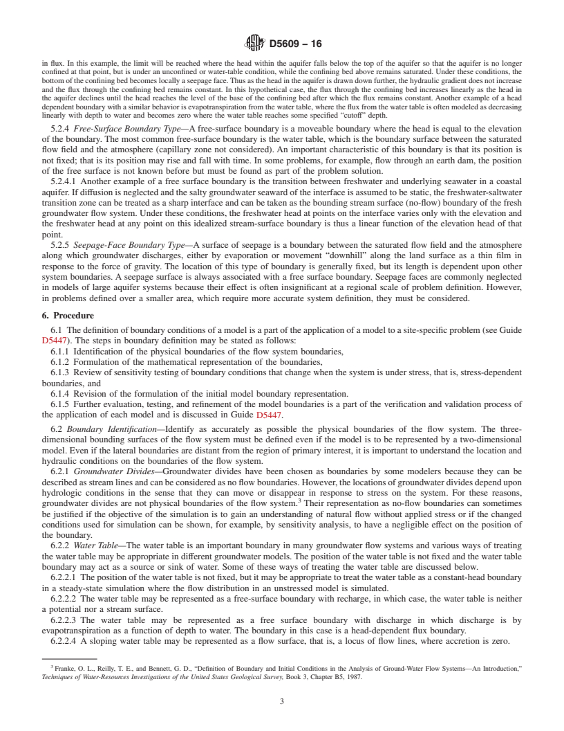 REDLINE ASTM D5609-16 - Standard Guide for Defining Boundary Conditions in Groundwater Flow Modeling