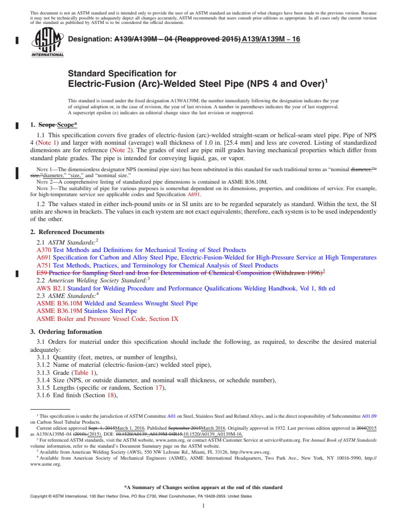 REDLINE ASTM A139/A139M-16 - Standard Specification for  Electric-Fusion (Arc)-Welded Steel Pipe (NPS 4 and Over)
