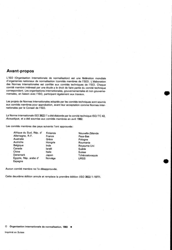 ISO 3822-1:1983 ISO 3822-1:1983 - Acoustique -- Mesurage en laboratoire du bruit émis par les robinetteries et les équipements hydrauliques utilisés dans les installations de distribution d'eau - Page 2 preview