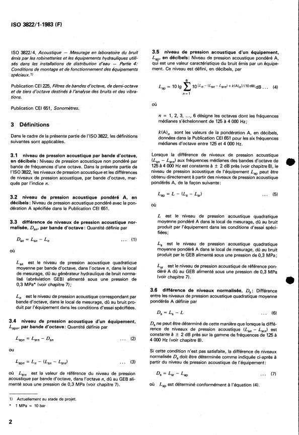 ISO 3822-1:1983 ISO 3822-1:1983 - Acoustique -- Mesurage en laboratoire du bruit émis par les robinetteries et les équipements hydrauliques utilisés dans les installations de distribution d'eau - Page 4 preview