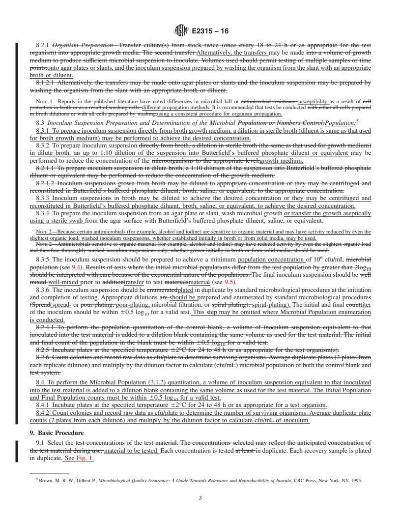 REDLINE ASTM E2315-16 - Standard Guide for Assessment of Antimicrobial Activity Using a Time-Kill Procedure