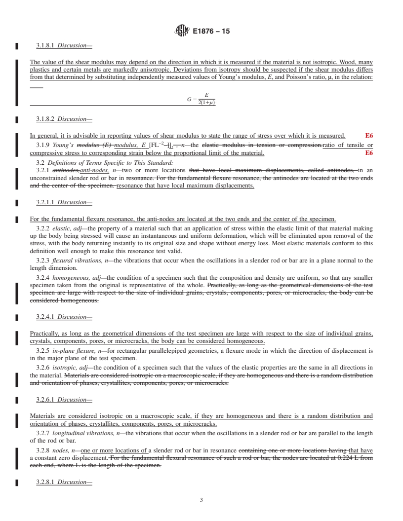 REDLINE ASTM E1876-15 - Standard Test Method for  Dynamic Young's Modulus, Shear Modulus, and Poisson's Ratio  by Impulse Excitation of Vibration