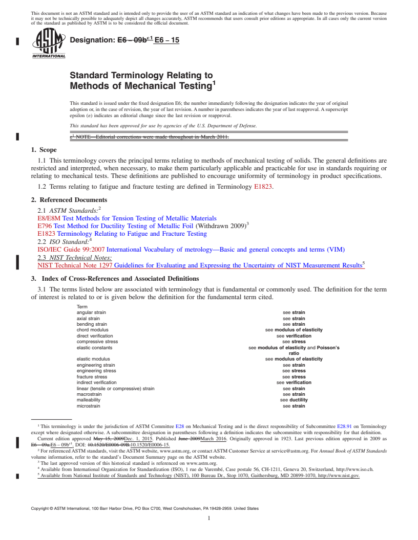 REDLINE ASTM E6-15 - Standard Terminology Relating to  Methods of Mechanical Testing