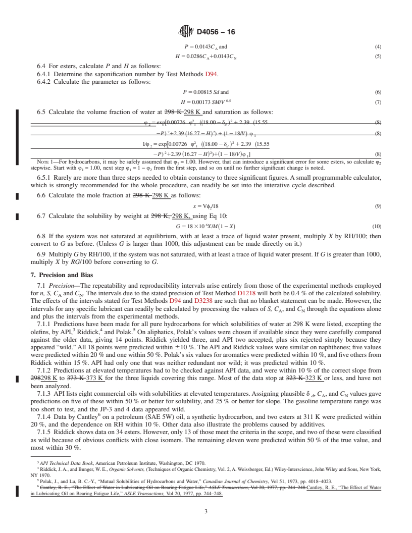 REDLINE ASTM D4056-16 - Standard Test Method for  Estimation of Solubility of Water in Hydrocarbon and Aliphatic   Ester Lubricants