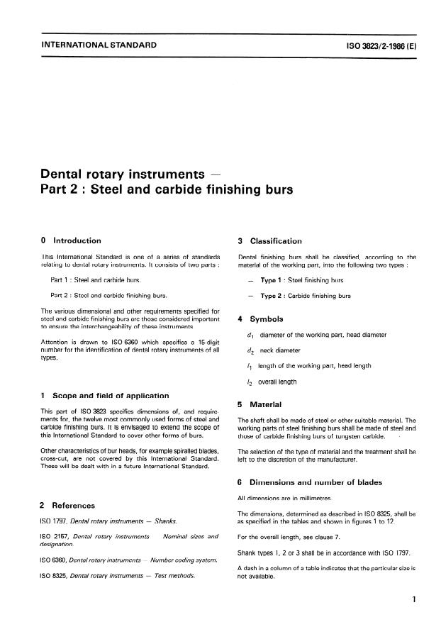 ISO 3823-2:1986 - Dental rotary instruments