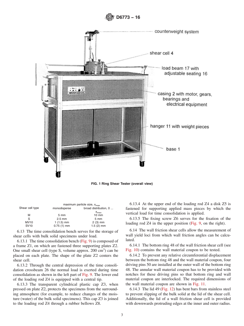 ASTM D6773-16 - Standard Test Method for  Bulk Solids Using Schulze Ring Shear Tester