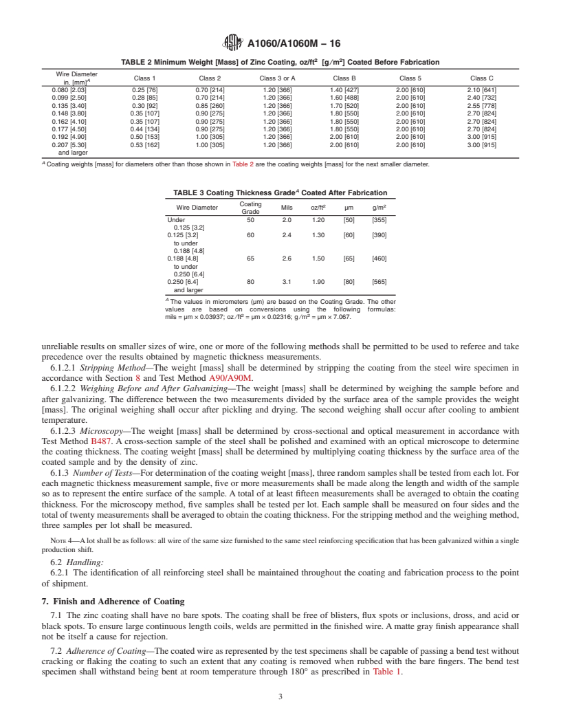 REDLINE ASTM A1060/A1060M-16 - Standard Specification for  Zinc-Coated (Galvanized) Steel Welded Wire Reinforcement, Plain  and Deformed, for Concrete