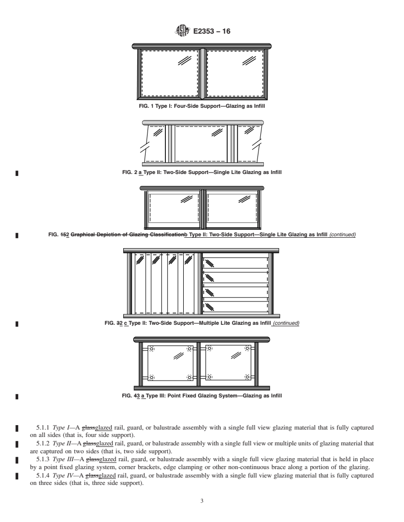 REDLINE ASTM E2353-16 - Standard Test Methods for Performance of Glazing in Permanent Railing Systems, Guards,  and Balustrades