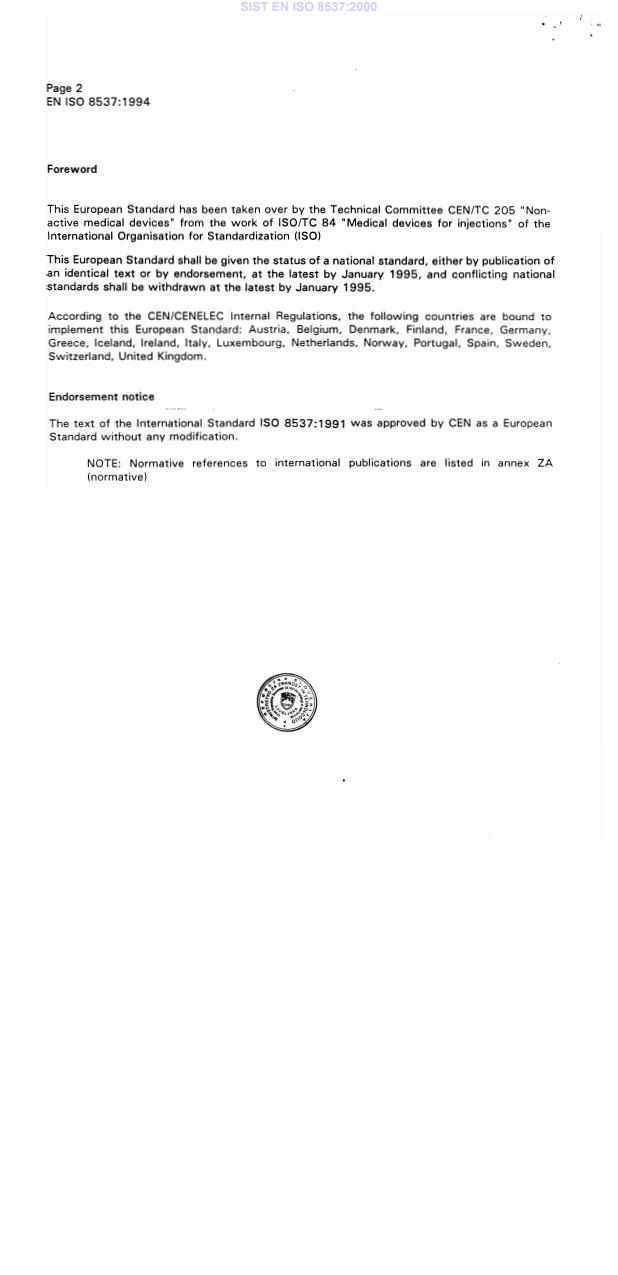 EN ISO 8537:1994 EN ISO 8537:2000 - Page 4 preview