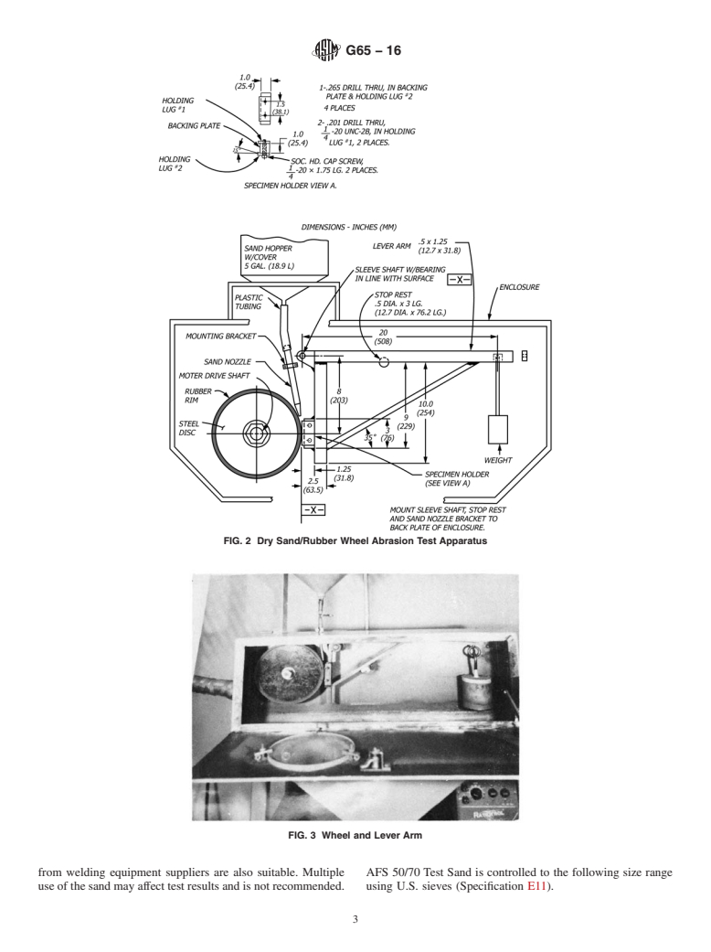 ASTM G65-16 - Standard Test Method for Measuring Abrasion Using the Dry Sand/Rubber Wheel Apparatus