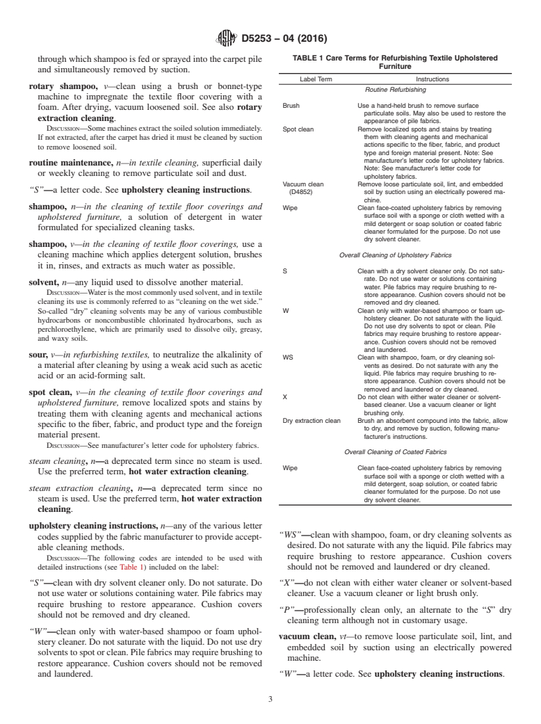 ASTM D5253-04(2016) - Standard Terminology Relating to  Floor Coverings and Textile Upholstered Furniture