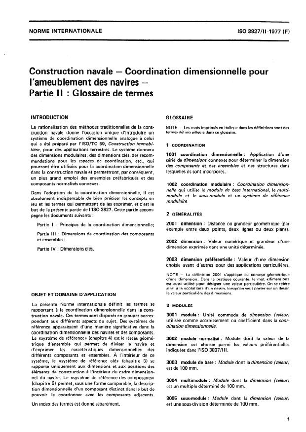 ISO 3827-2:1977 - Construction navale -- Coordination dimensionnelle pour l'ameublement des navires