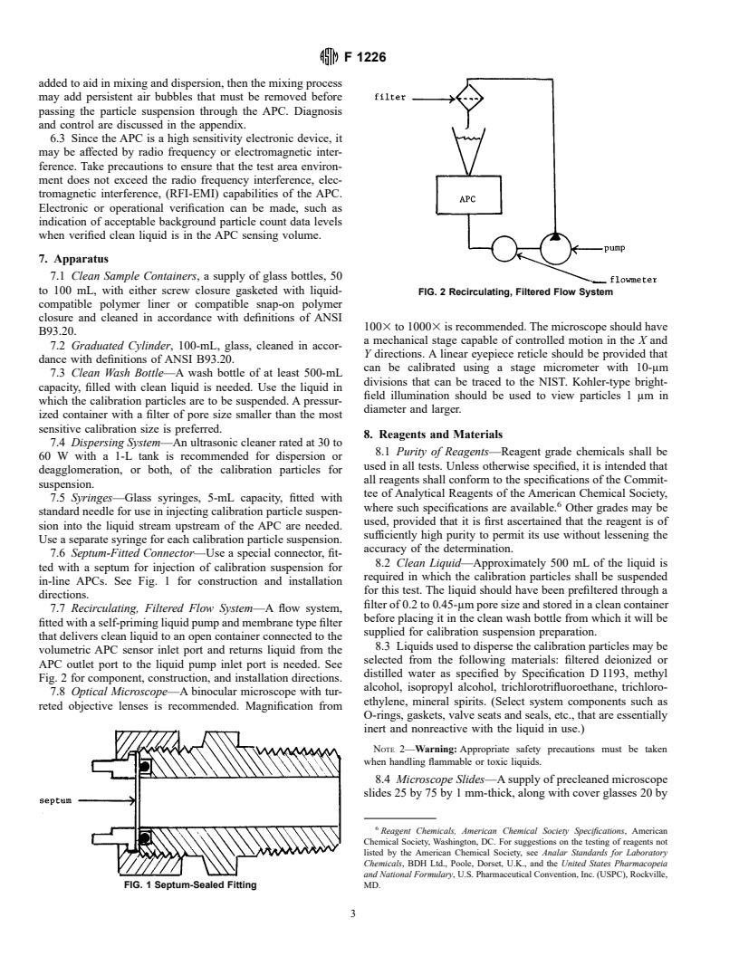 ASTM F1226-89(1994)e1 - Standard Test Method for Calibration of Liquid-Borne Particle Counters for Submicrometer Particle Sizing (Withdrawn 2002)