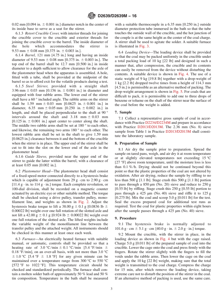 ASTM D2639/D2639M-16 - Standard Test Method for Plastic Properties of Coal by the Constant-Torque Gieseler  Plastometer