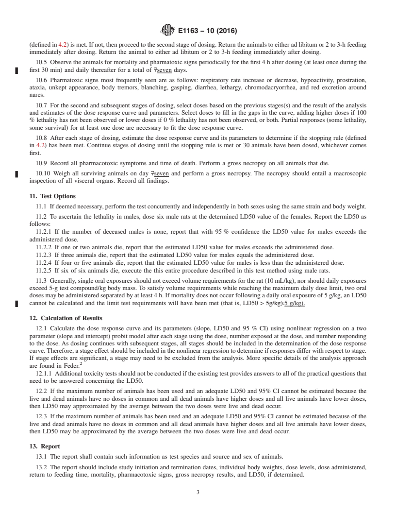 REDLINE ASTM E1163-10(2016) - Standard Test Method for Estimating Acute Oral Toxicity in Rats