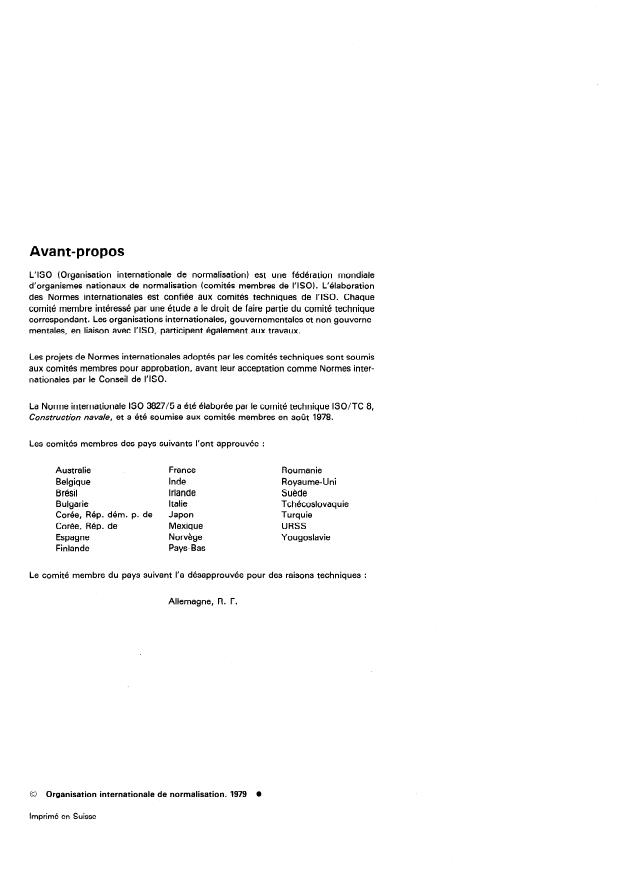 ISO 3827-5:1979 ISO 3827-5:1979 - Construction navale -- Coordination dimensionnelle pour l'ameublement des navires - Page 2 preview