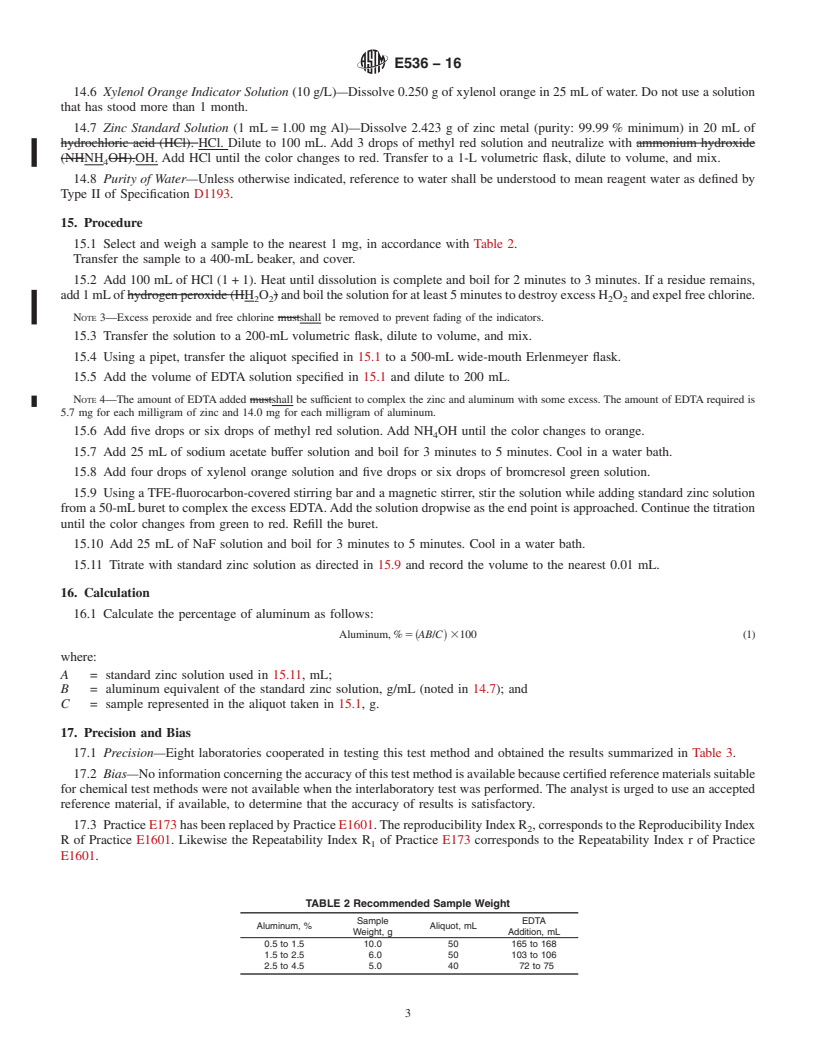 REDLINE ASTM E536-16 - Standard Test Methods for  Chemical Analysis of Zinc and Zinc Alloys