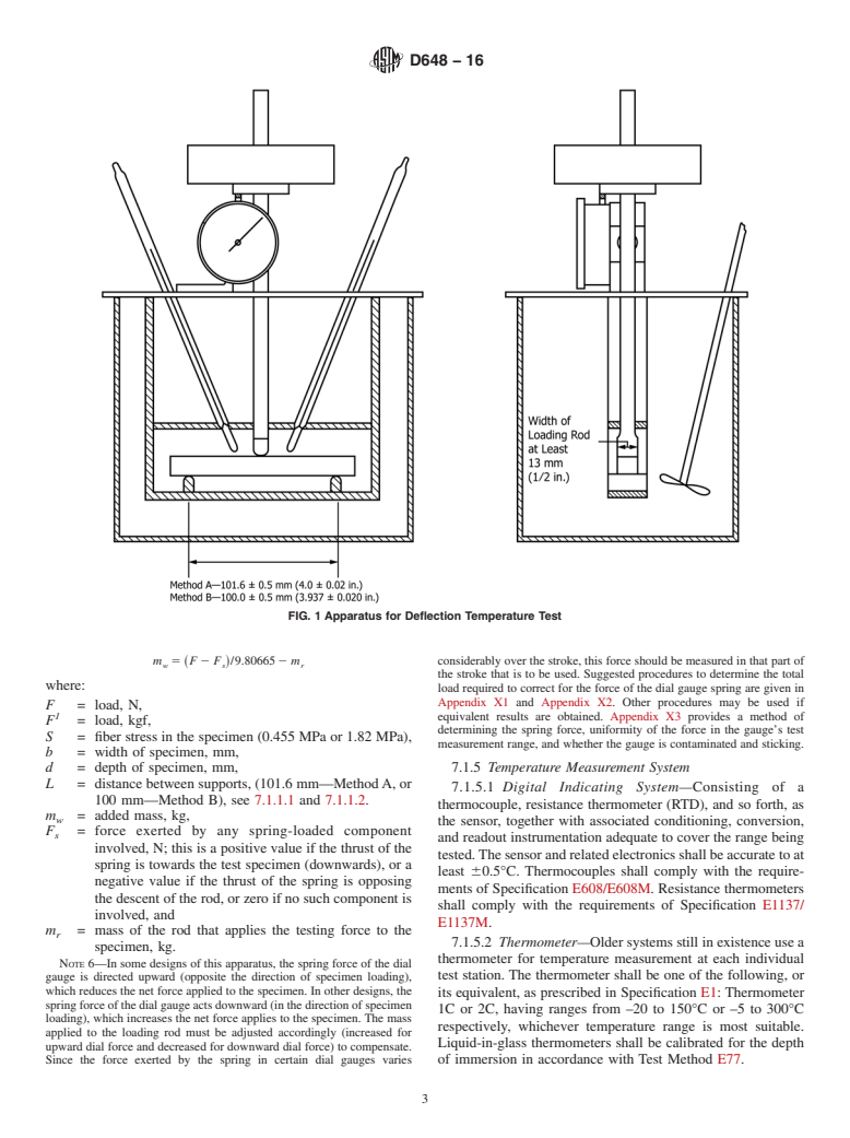 ASTM D648-16 - Standard Test Method for Deflection Temperature of Plastics Under Flexural Load in the  Edgewise Position