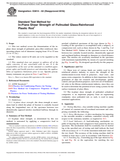 ASTM D3914-02(2016) ASTM D3914-02(2016) - Standard Test Method for In-Plane Shear Strength of Pultruded Glass-Reinforced Plastic Rod - Page 1 preview
