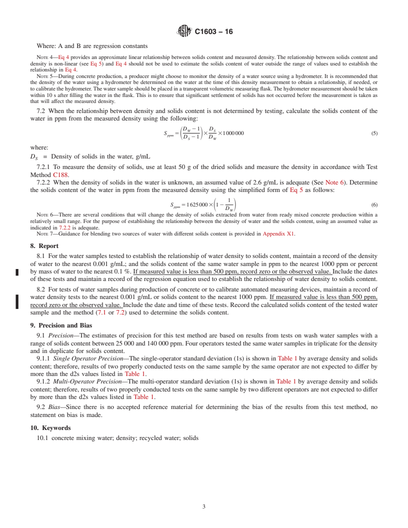 REDLINE ASTM C1603-16 - Standard Test Method for  Measurement of Solids in Water