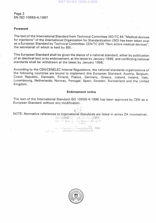 EN ISO 10555-4:1997 EN ISO 10555-4:2000 - Page 4 preview