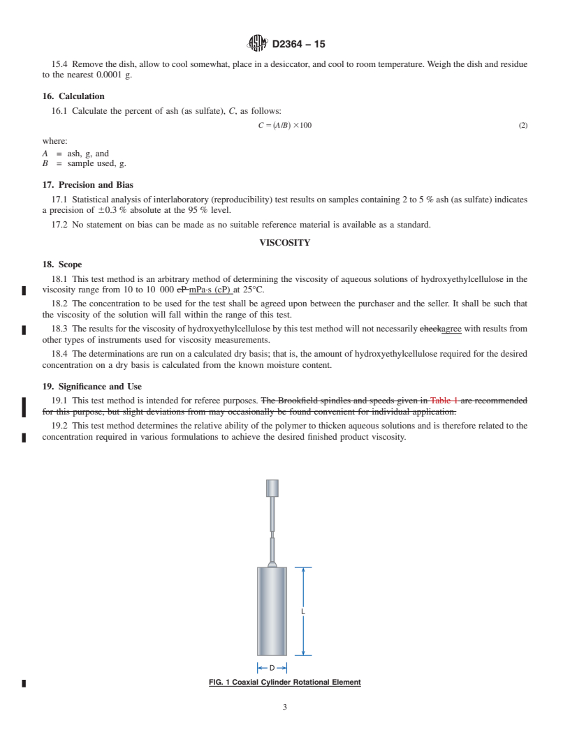 REDLINE ASTM D2364-15 - Standard Test Methods for Hydroxyethylcellulose