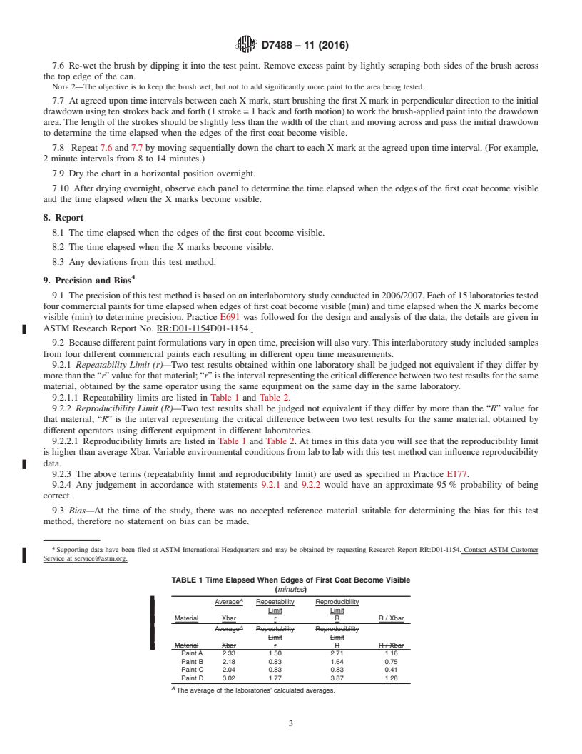 REDLINE ASTM D7488-11(2016) - Standard Test Method for Open Time of Latex Paints