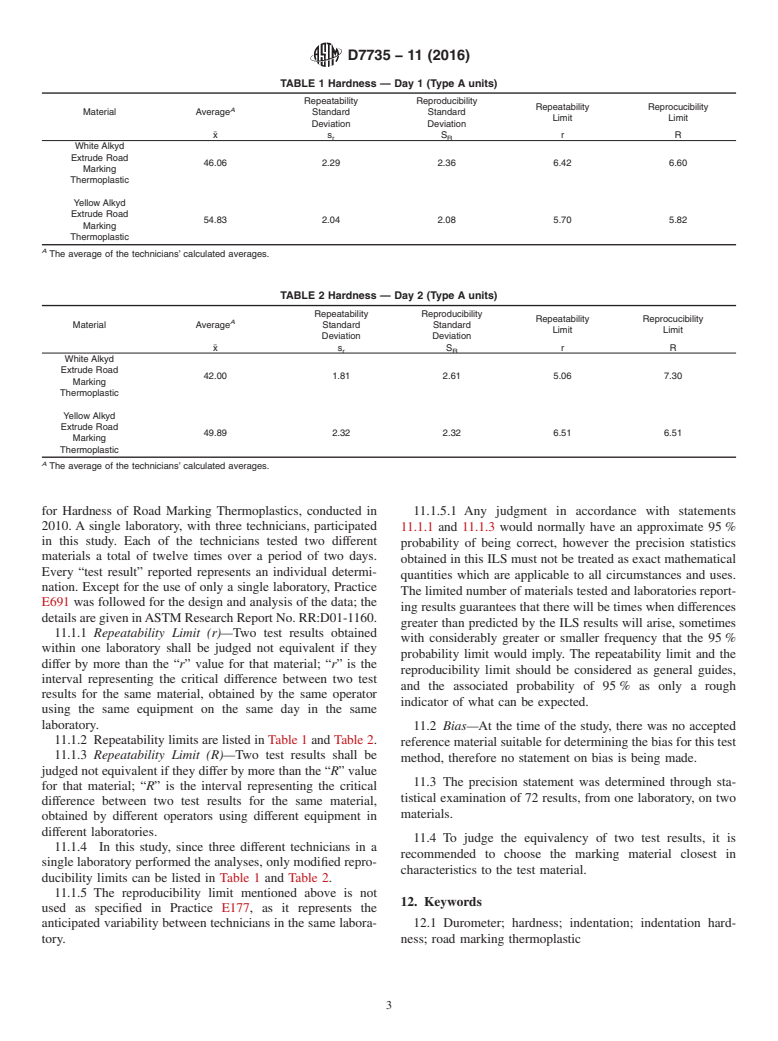 ASTM D7735-11(2016) - Standard Test Method for Type A Durometer Hardness Testing of Road Marking Thermoplastic   at Elevated Temperatures