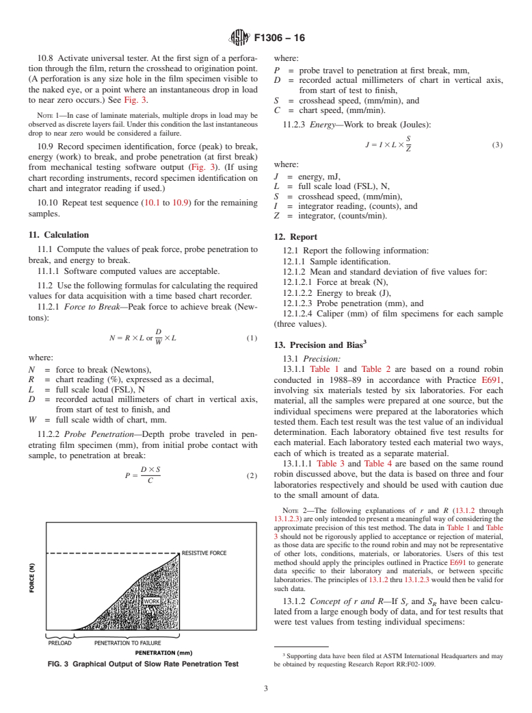 ASTM F1306-16 - Standard Test Method for  Slow Rate Penetration Resistance of Flexible Barrier Films  and Laminates