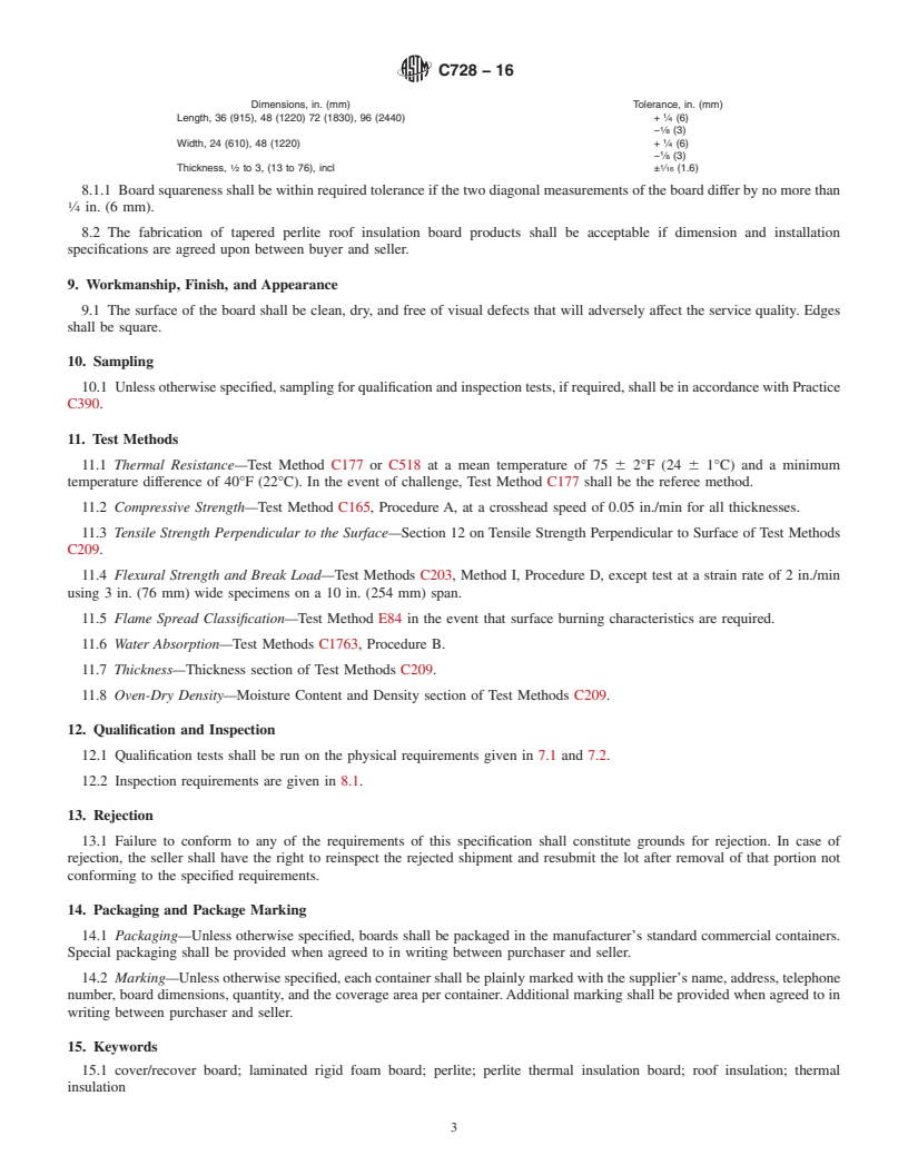 REDLINE ASTM C728-16 - Standard Specification for  Perlite Thermal Insulation Board