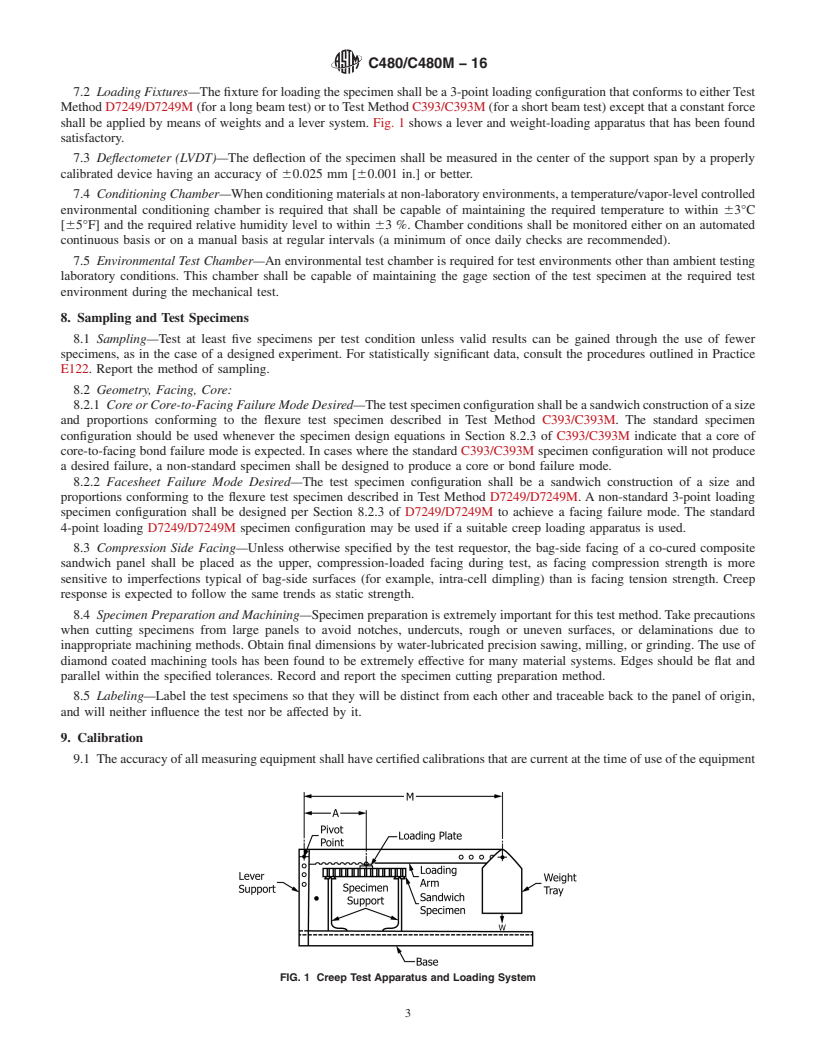 REDLINE ASTM C480/C480M-16 - Standard Test Method for  Flexure Creep of Sandwich Constructions