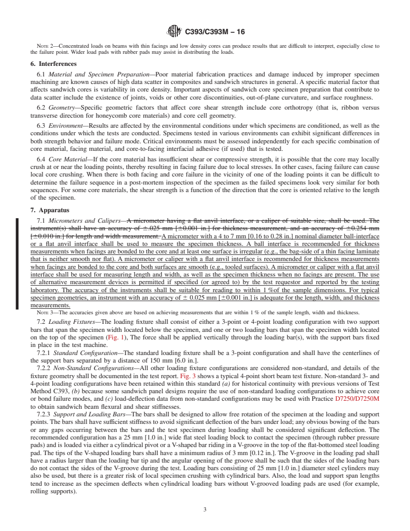 REDLINE ASTM C393/C393M-16 - Standard Test Method for  Core Shear Properties of Sandwich Constructions by Beam Flexure