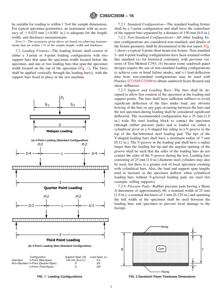 ASTM C393/C393M-16 - Standard Test Method for  Core Shear Properties of Sandwich Constructions by Beam Flexure