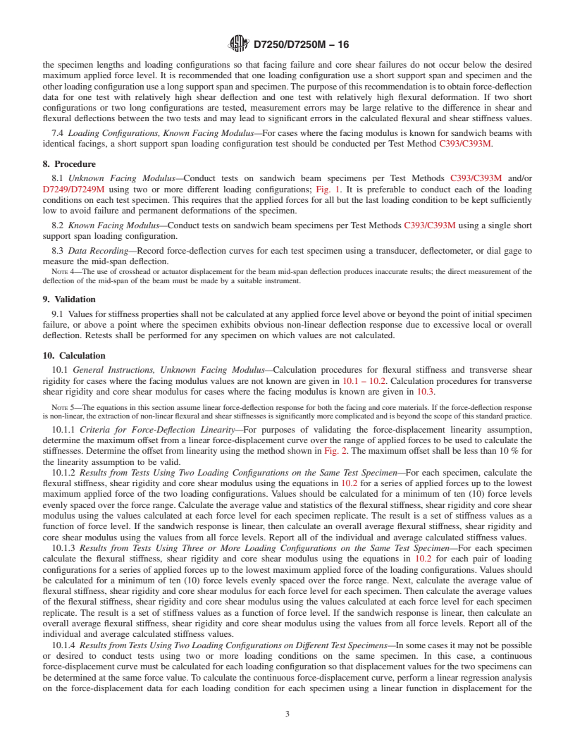 REDLINE ASTM D7250/D7250M-16 - Standard Practice for Determining Sandwich Beam Flexural and Shear Stiffness