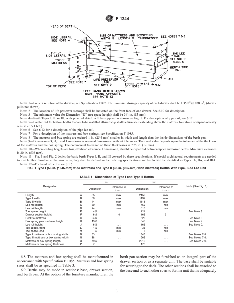 ASTM F1244-89(1999) - Standard Specification for Berths, Marine