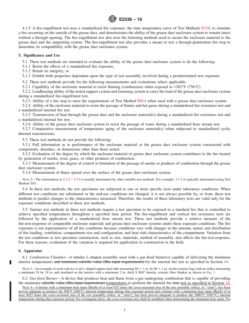 REDLINE ASTM E2336-16 - Standard Test Methods  for  Fire Resistive Grease Duct Enclosure Systems