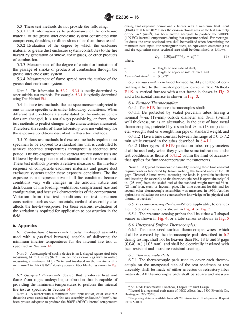 ASTM E2336-16 - Standard Test Methods  for  Fire Resistive Grease Duct Enclosure Systems