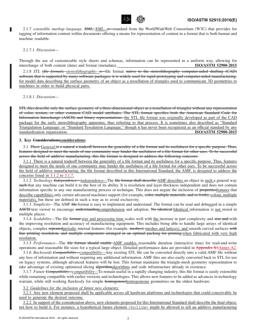 REDLINE ASTM ISO/ASTM52915-16 - Standard Specification for  Additive Manufacturing File Format (AMF) Version 1.2