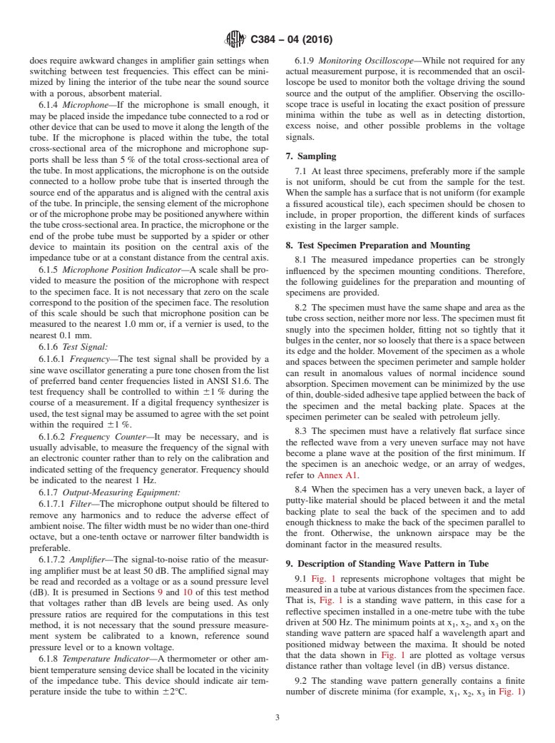 ASTM C384-04(2016) - Standard Test Method for  Impedance and Absorption of Acoustical Materials by Impedance  Tube Method