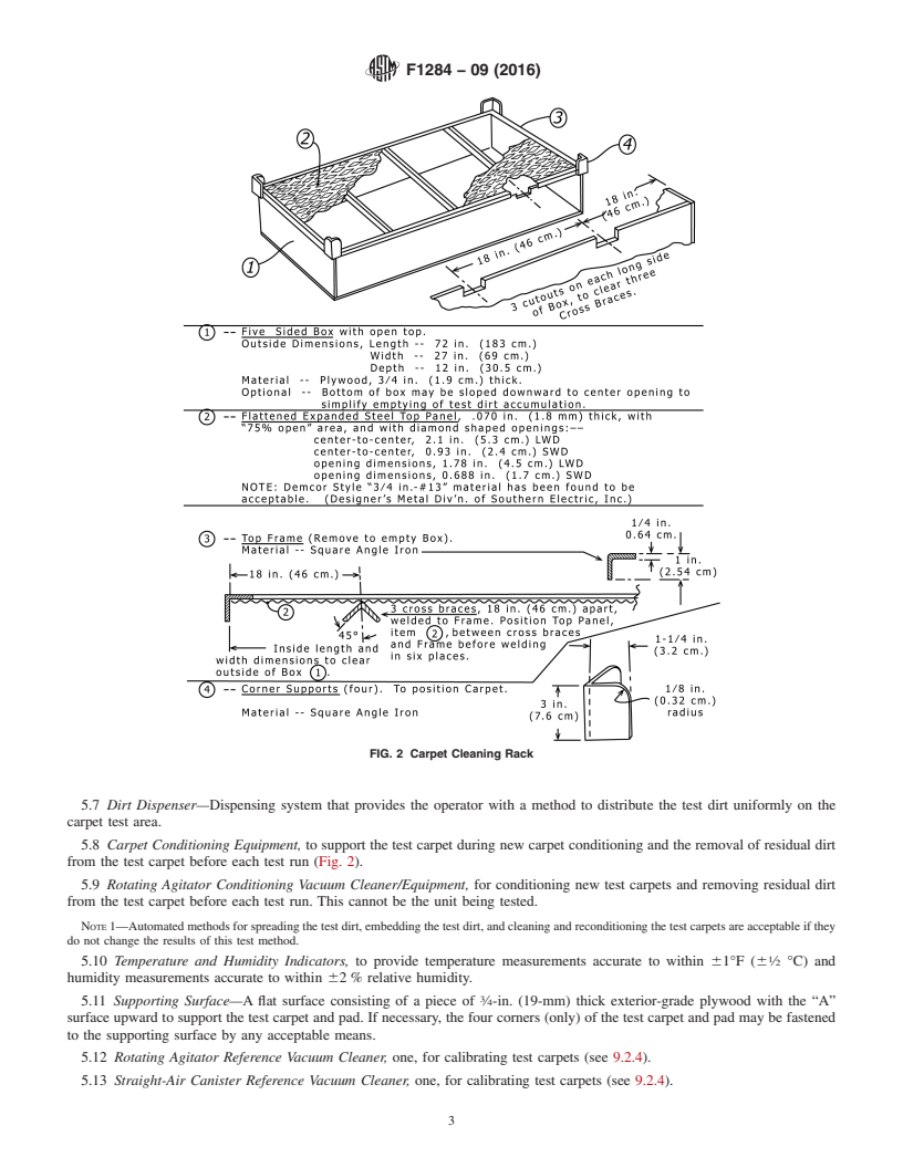 REDLINE ASTM F1284-09(2016) - Standard Test Method for  Evaluating Carpet Embedded Dirt Removal Effectiveness of Residential  Central Vacuum Cleaning Systems