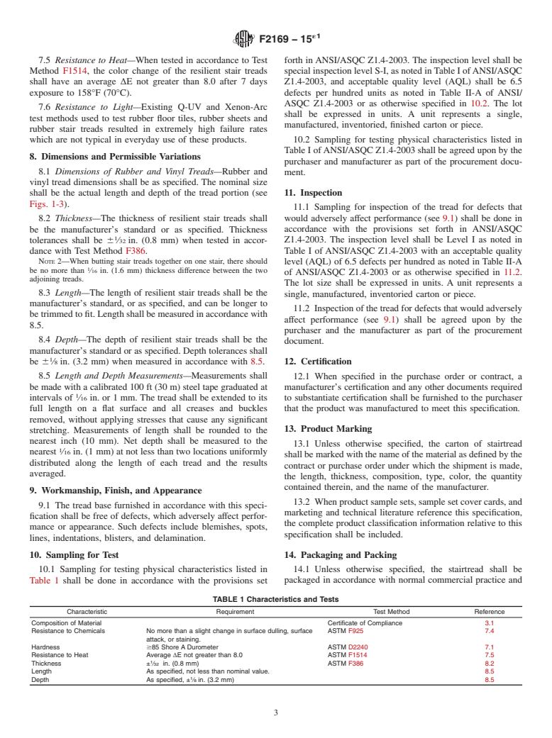 ASTM F2169-15e1 - Standard Specification for  Resilient Stair Treads