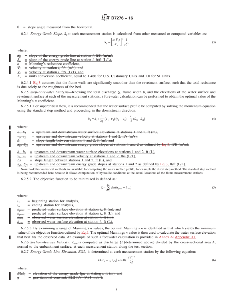 REDLINE ASTM D7276-16 - Standard Guide for Analysis and Interpretation of Test Data for Articulating Concrete  Block (ACB) Revetment Systems in Open Channel Flow