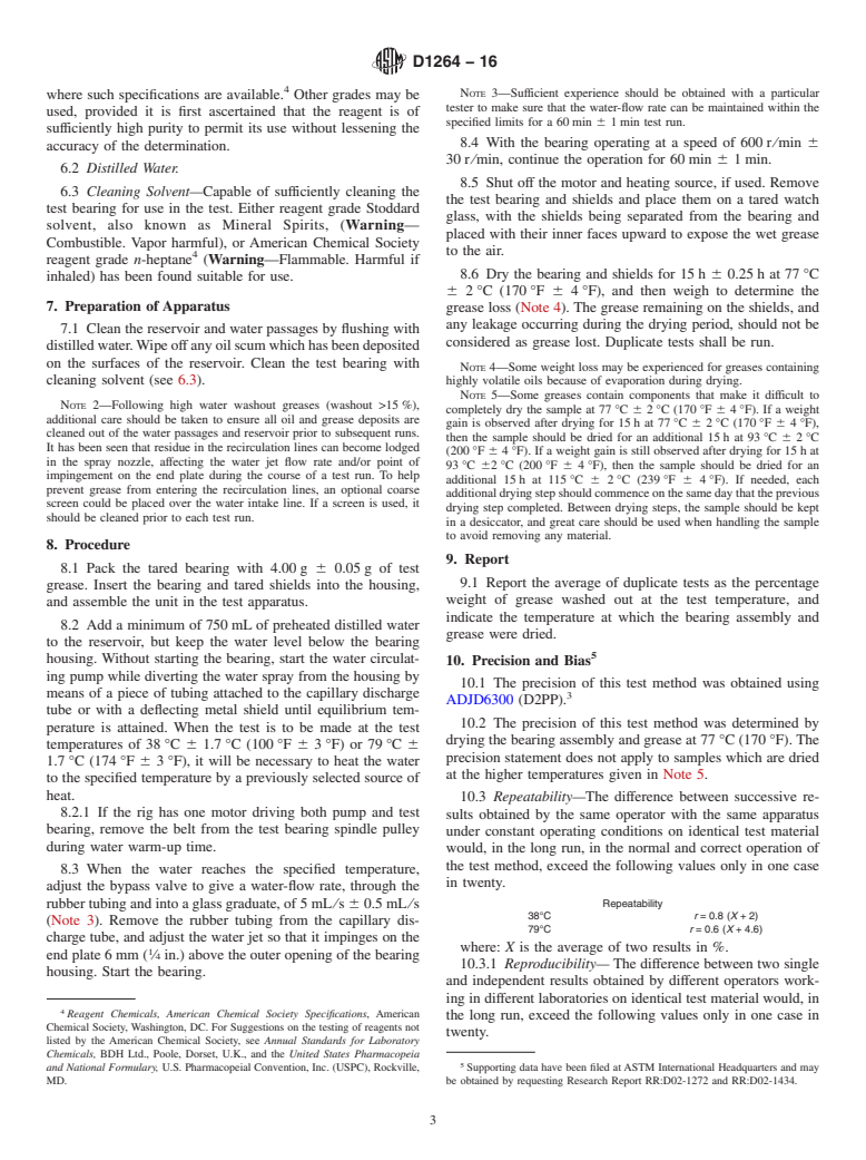 ASTM D1264-16 - Standard Test Method for Determining the Water Washout Characteristics of Lubricating   Greases