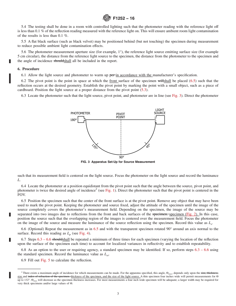 REDLINE ASTM F1252-16 - Standard Test Method for  Measuring Optical Reflectivity of Transparent Materials